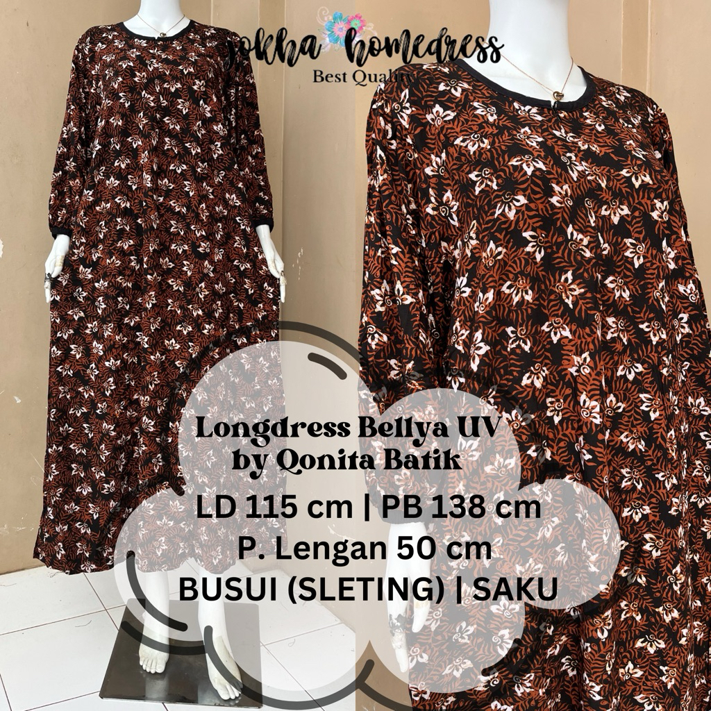 Longdress Bellya Sogan UV Busui by Qonita Batik Pekalongan ORi 100%