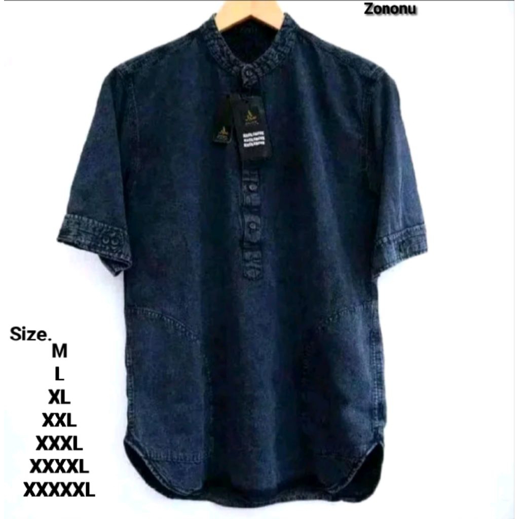 Baju Koko Kurta Jeans Denim Staylish Jumbo