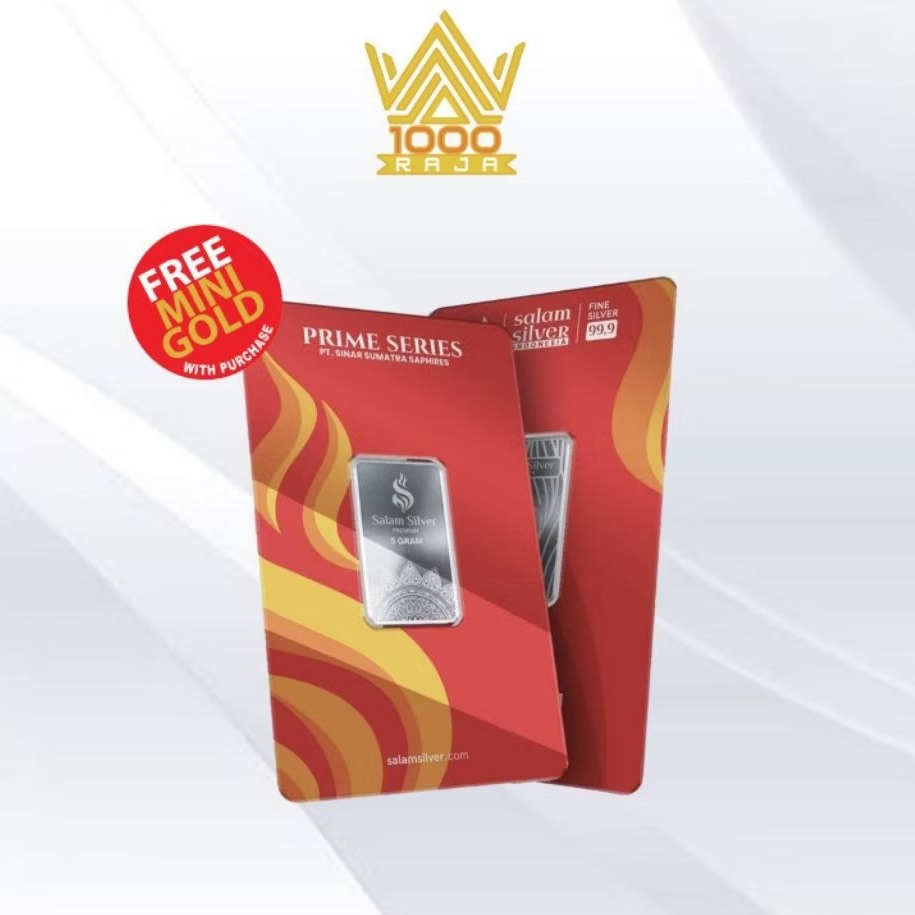 PERAK BATANGAN 10 GRAM SALAM SILVER KEMASAN PRIME SERIES (Free Logam Mulia 0,001 g)
