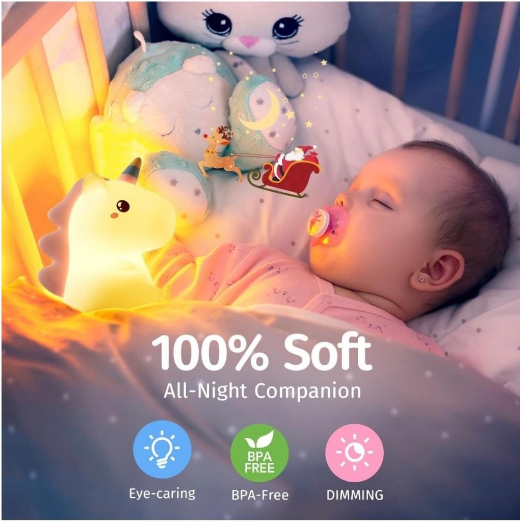 Lampu Tidur Anak Unik Karakter Unicorn Bisa Berubah Warna