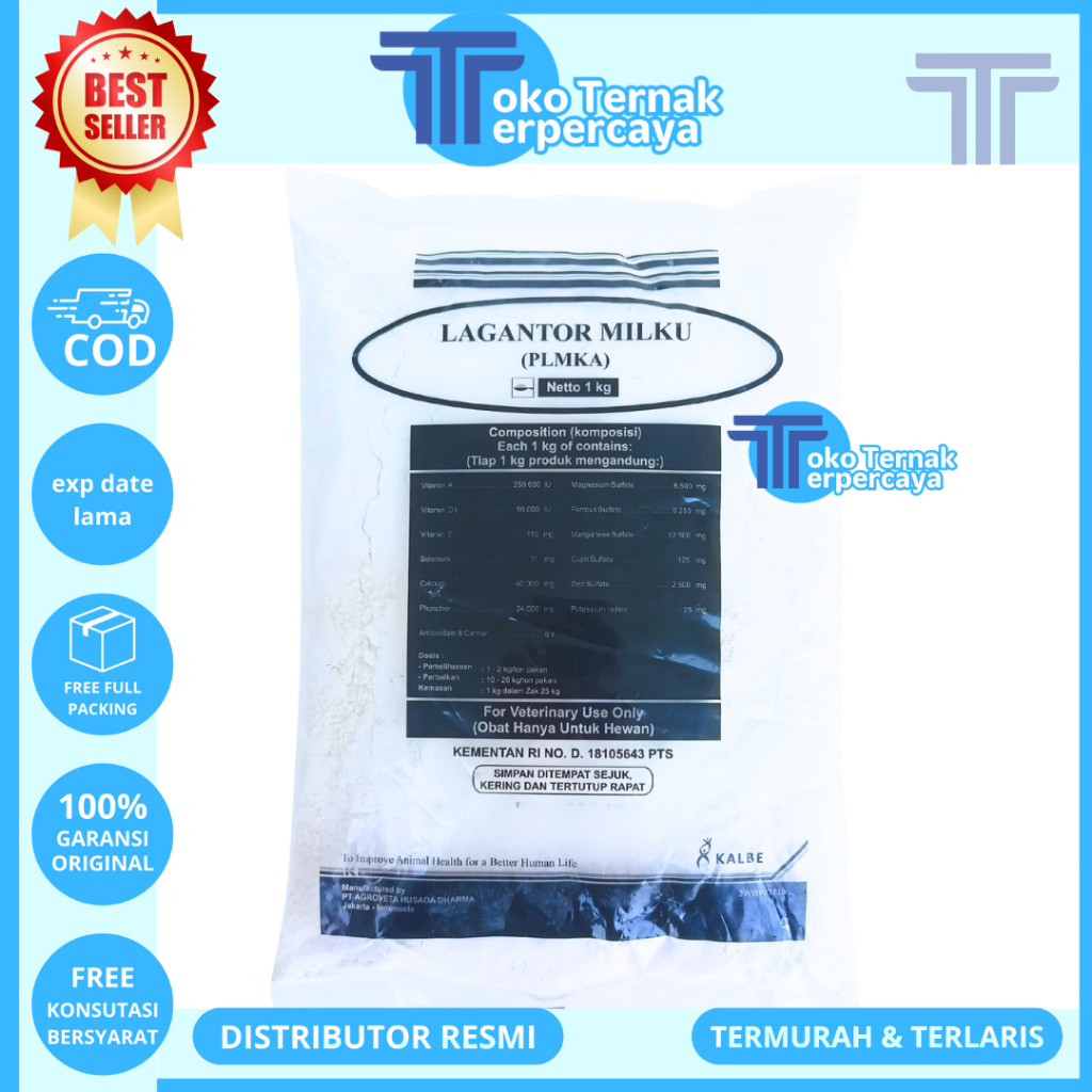 LAGANTOR MILKU 1 KG - Premix Mineral Vitamin Peningkat Produksi Susu & Pertumbuhan Sapi Perah