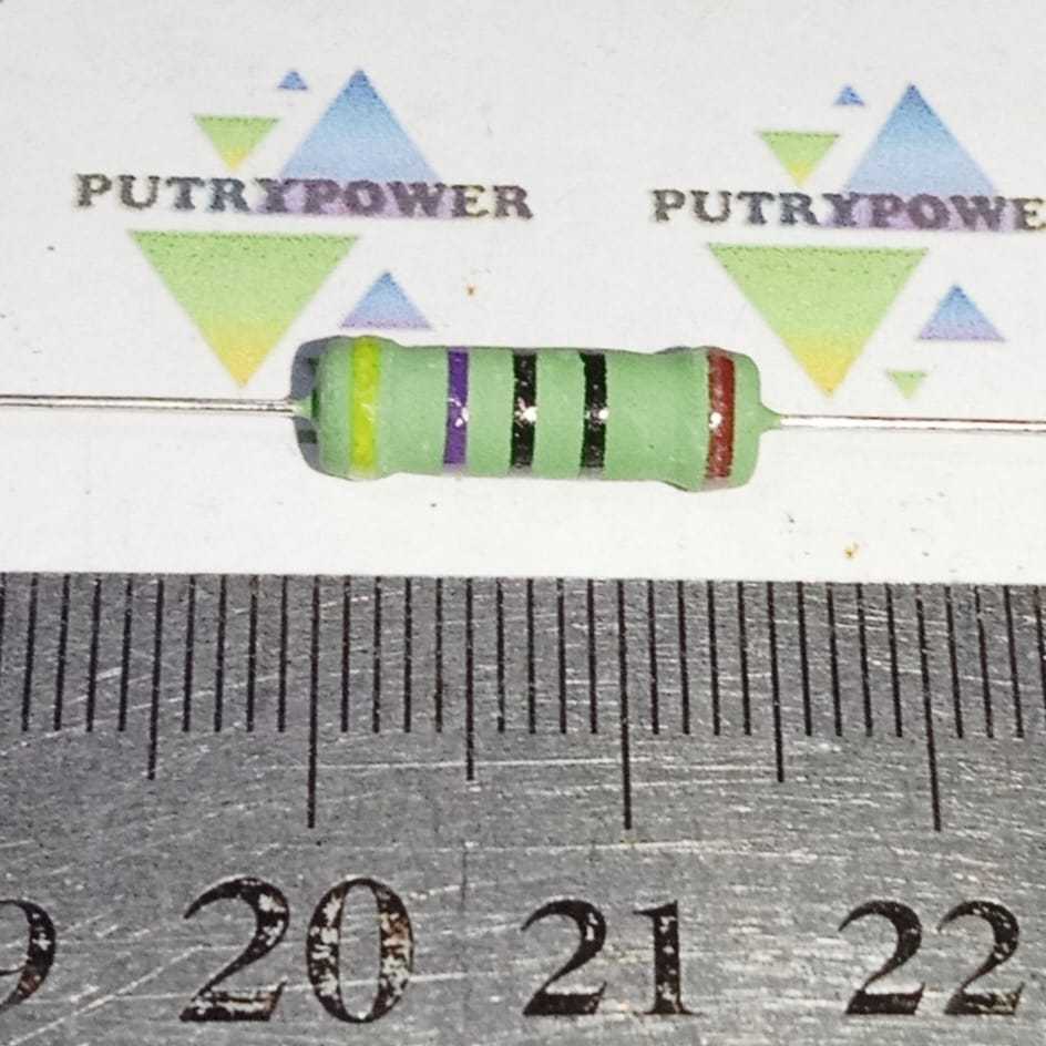 10PCS  HIJAU 470R  2W 1% METAL FILM  resistor 470r  2watt  470 ohm 2 w 2 watt 1 persen  470 r 2w IJO
