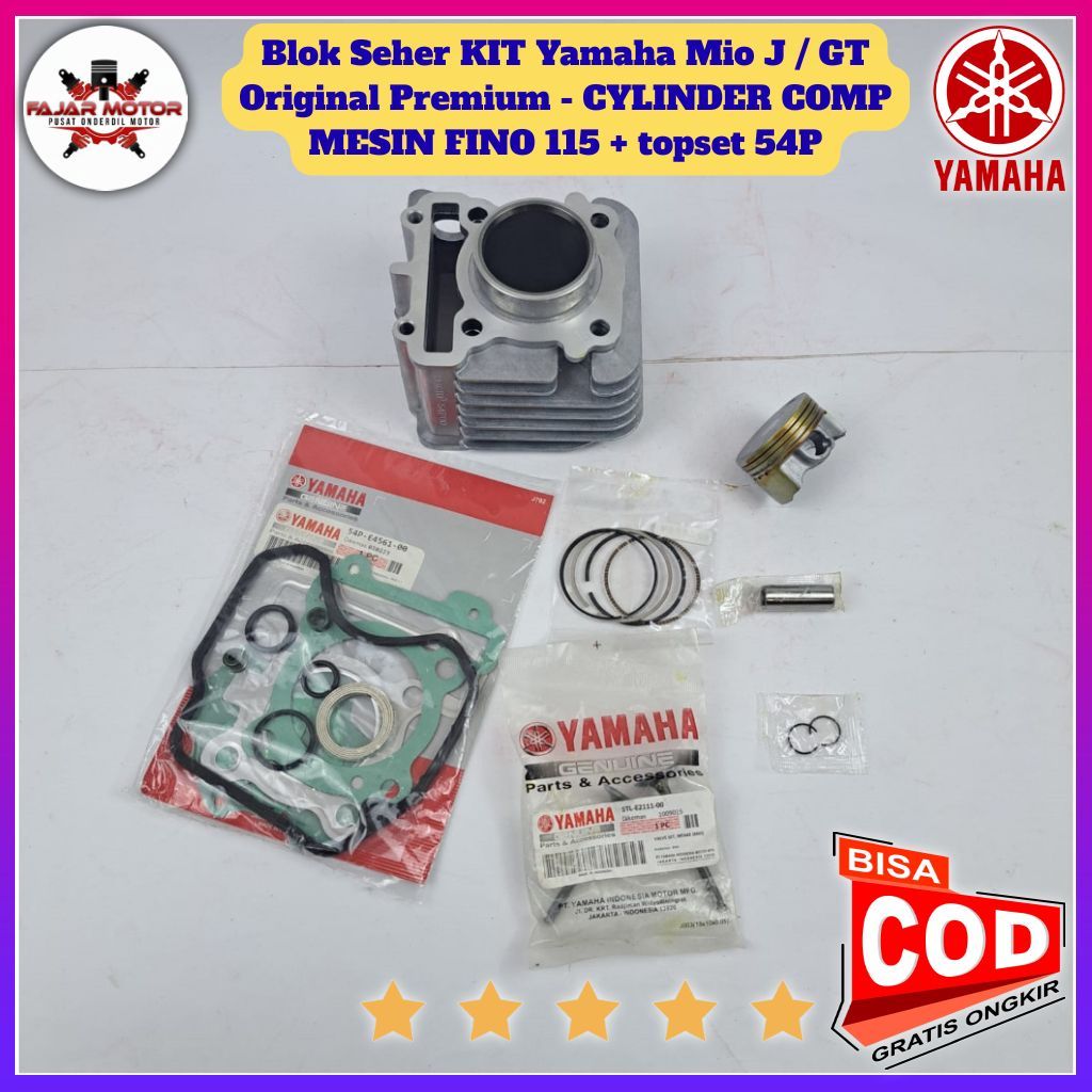 Blok Seher KIT Yamaha Mio J / GT Original Premium - CYLINDER COMP MESIN FINO 115 + topset 54P