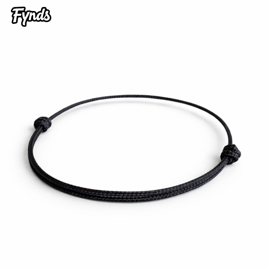 Gelang Hitam Polos Tali Microcord 1.2mm Simple Tipis Aesthetic Unisex