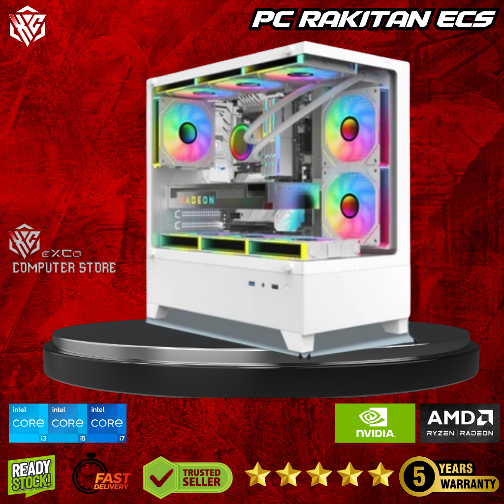 PC Gaming 5 Jutaan Ryzen 5 4600G Editing | RAM 16GB SSD 128GB HDD 500GB | ECS