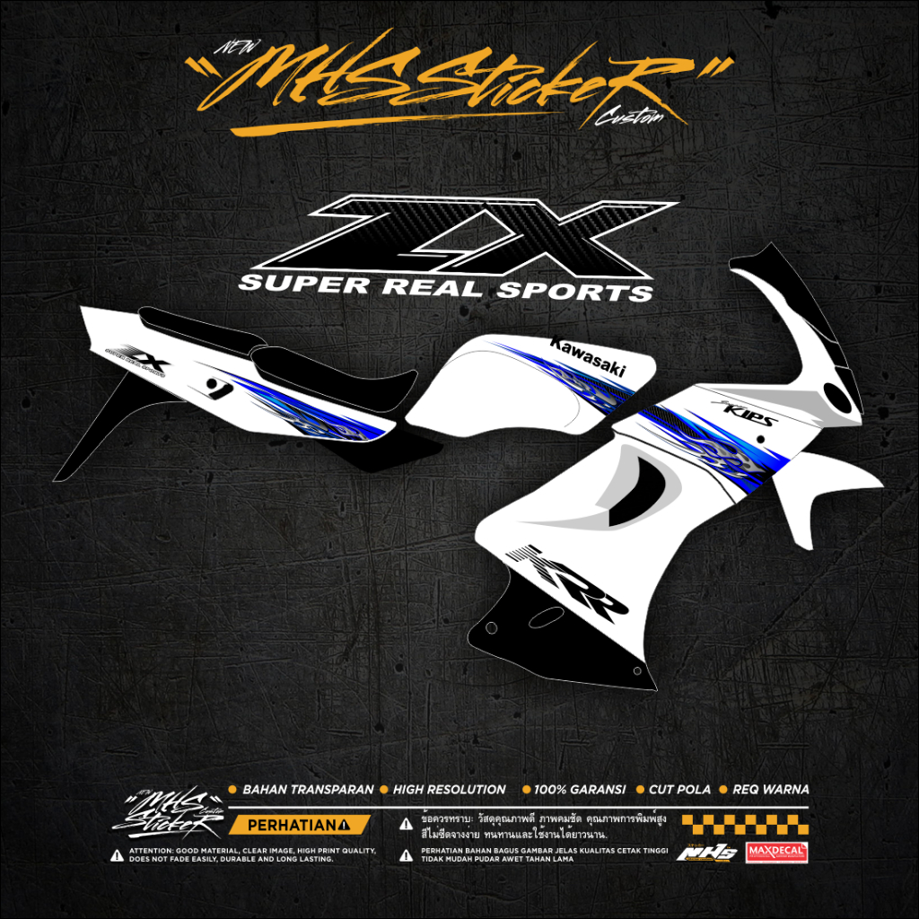 Stiker Striping Custom Ninja RR Old / KRR Transparan - Stiker Transparan CustomNinja RR OLD Ninja KR