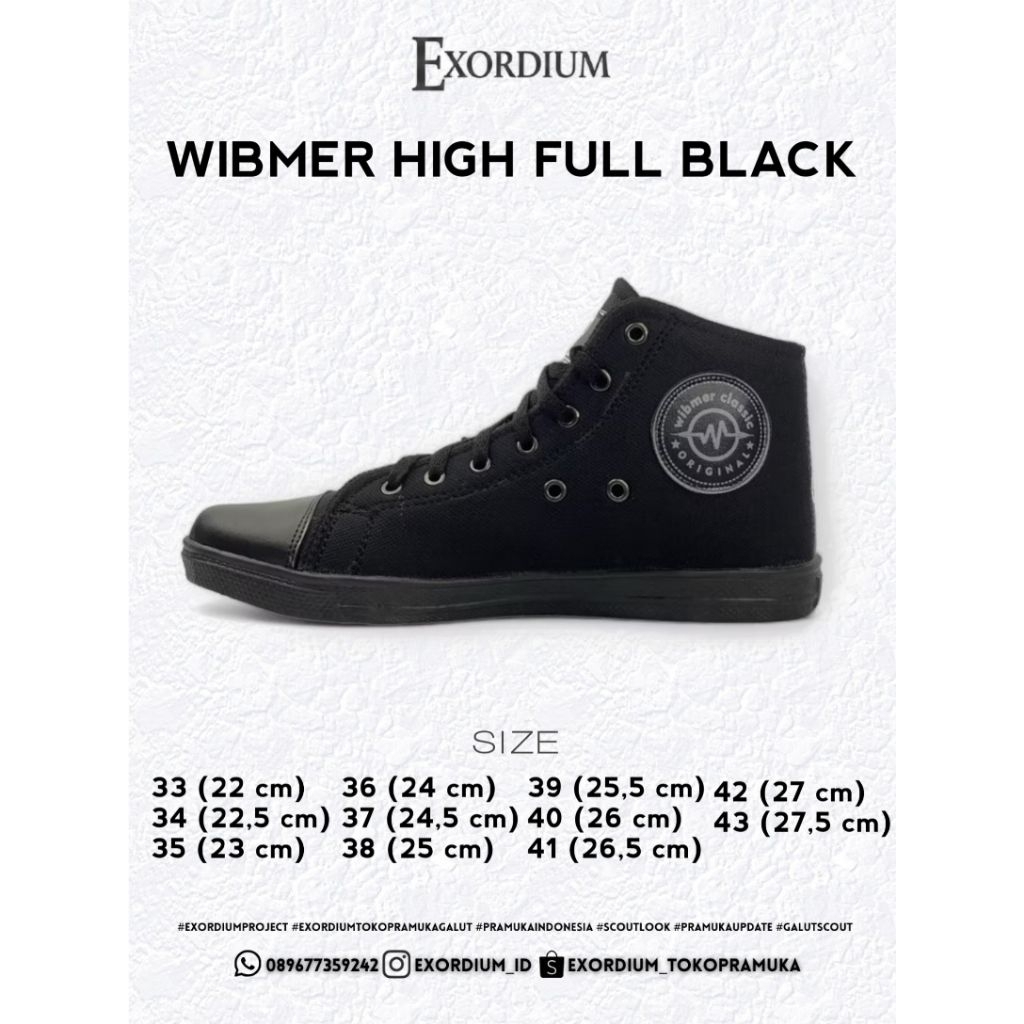 EXORDIUM ||  SEPATU WIBMER SHOES HIGH FULL BLACK