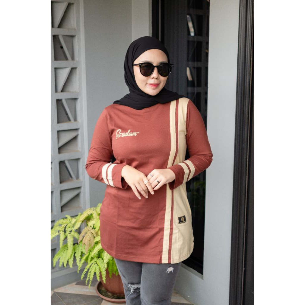 KAOS SEMI TUNIK//KAOS.WANITA TUNIK LENGAN PANJANG