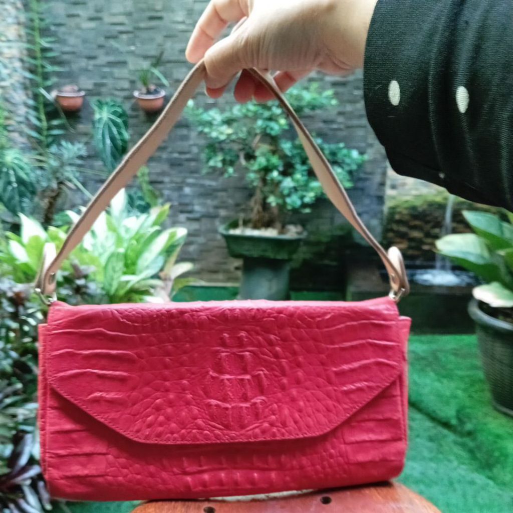 clutch kulit buaya brand mahal kookjac.talpan pengganti