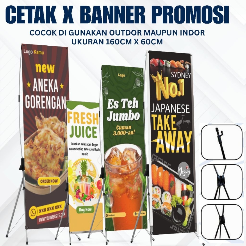 X Banner ukuran 160 x 60