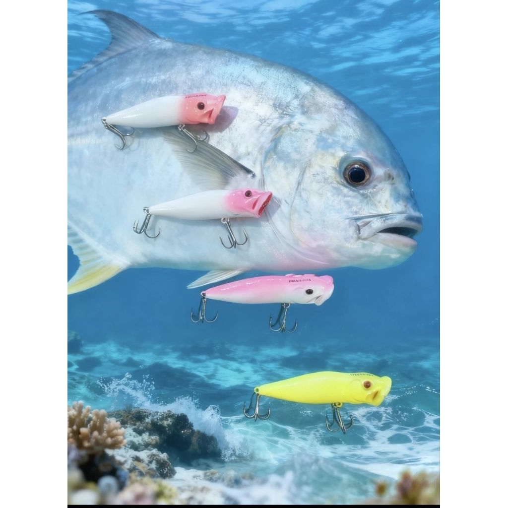 umpan pancing popper 9cm rattle