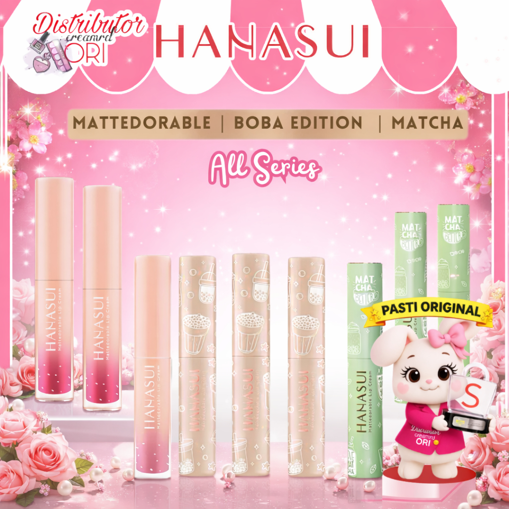 Hanasui Mattedorable Lip Cream BOba | Matte Dorable LipCream bibir & blush on|lip and cheek | Matcha