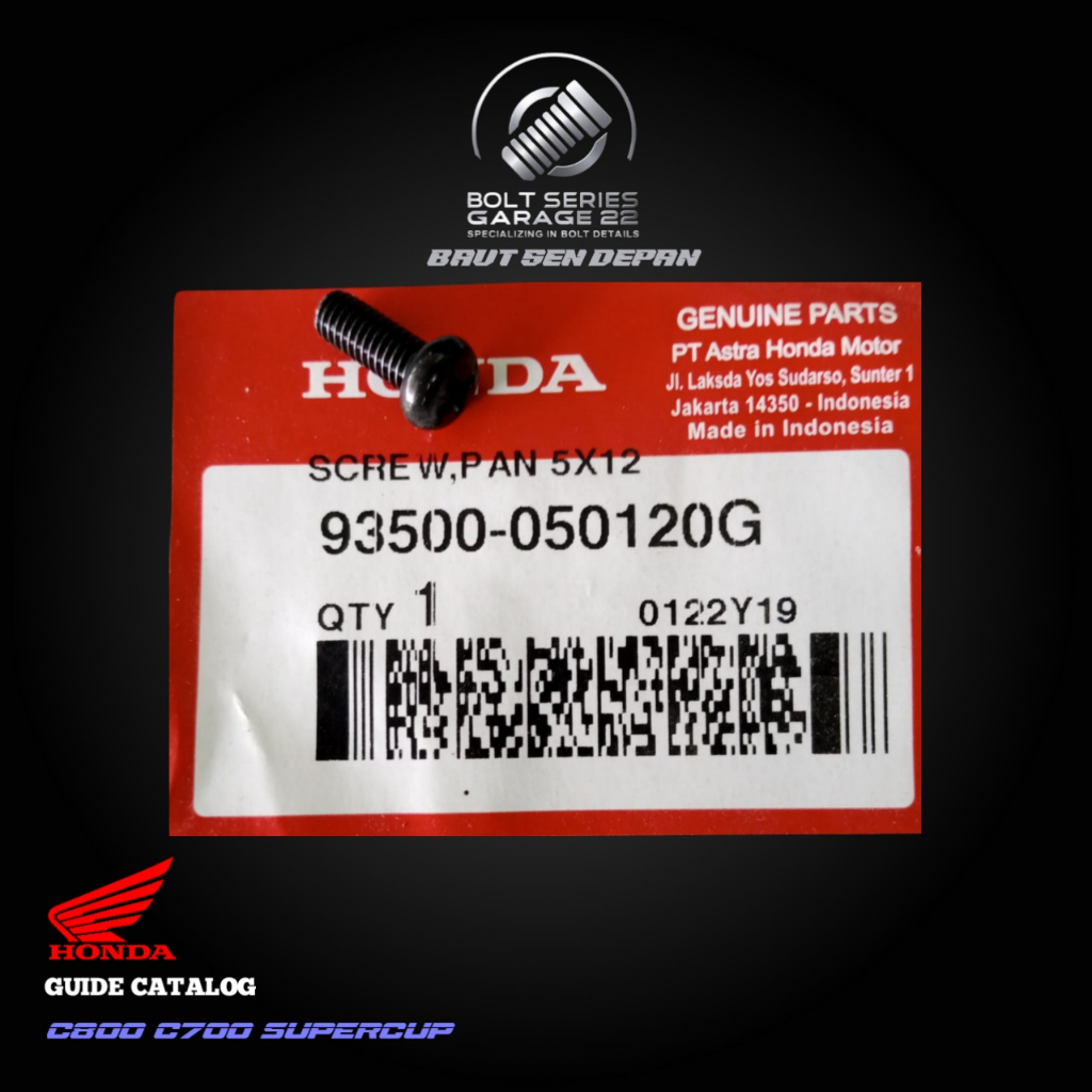 Baut Screw Lampu Sen Depan C700 C800 Supercup
