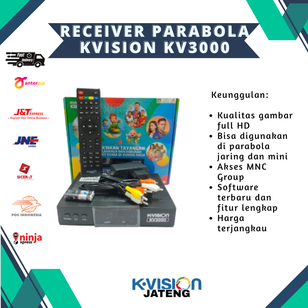 Receiver Kvision KV3000 Terbaru Bisa Digunakan untuk Parabola Jaring atau Mini Murah Meriah