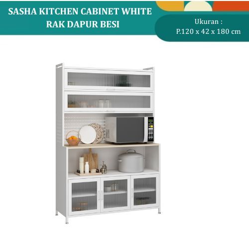 Kitchen Set Besi / Rak Dapur Kabinet Besi / Lemari Dapur Besi SASHA KITCHEN WHITE