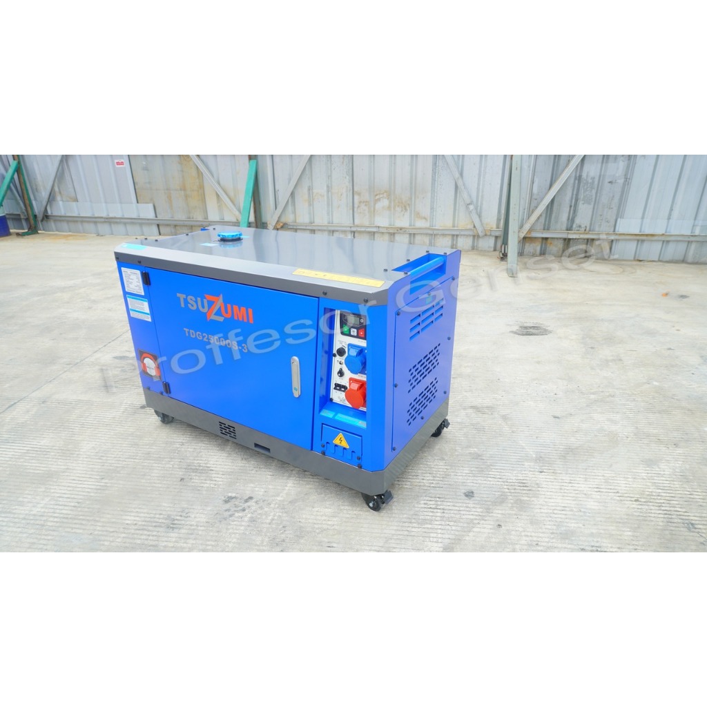 Genset 25 kva 20 kw 3 phase portable Silent Diesel Generator TSUZUMI TDG25000S-3 LINK AMBIL DI TOKO