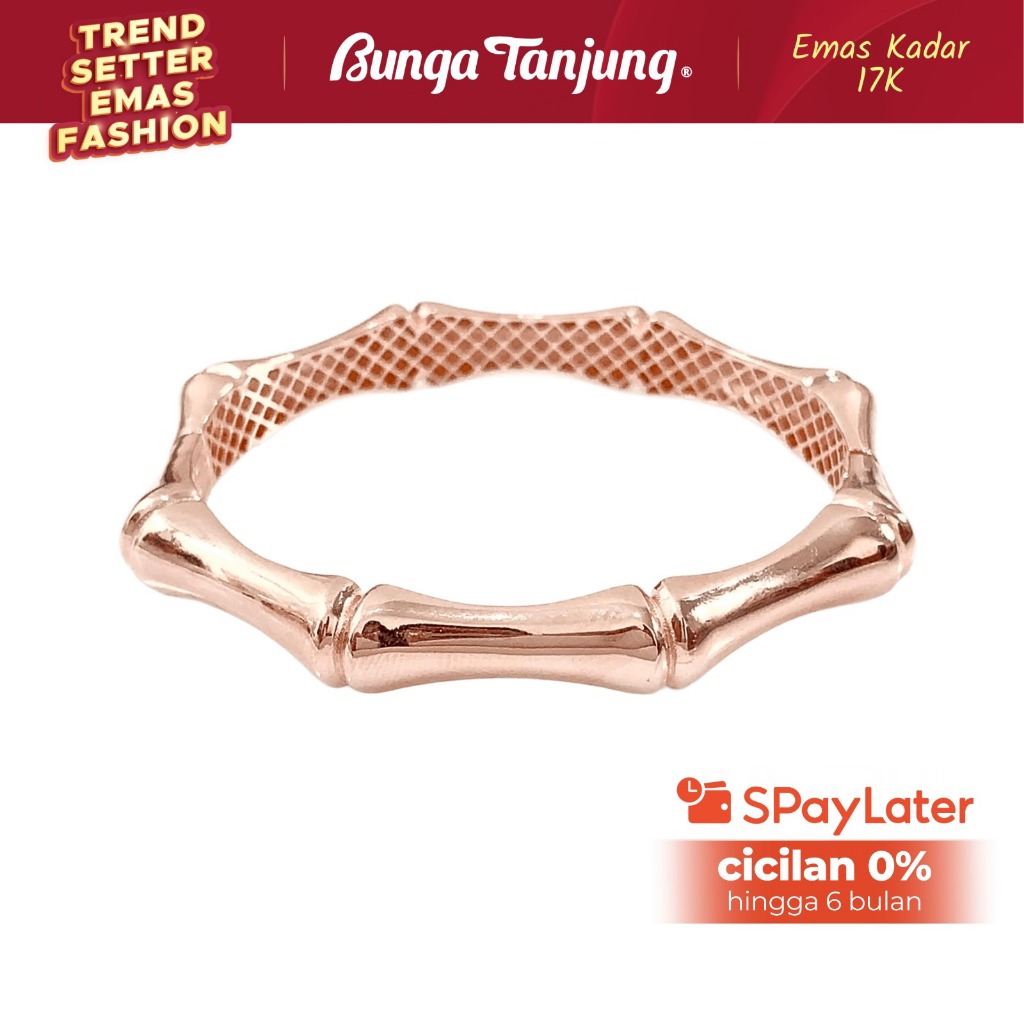GELANG BANGLE BAMBU A - EMAS 17K - BUNGA TANJUNG GOLD