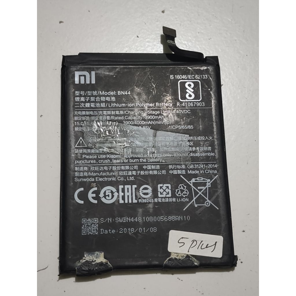 batre BN 44 Xiaomi 5 plus ori copotan