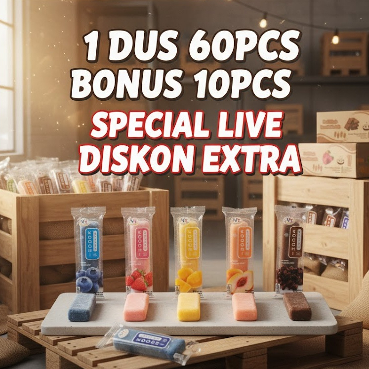 Special Live 1DUS Koochi Mochi Stick 33Gr Isi 60pcs bonus 10PCS /  Mochi Viral Rasa Cokelat Strawber