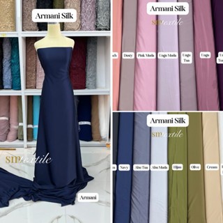 Kain Armani Silk Premium | Kain Satin Polos Tebal Tekstur Halus