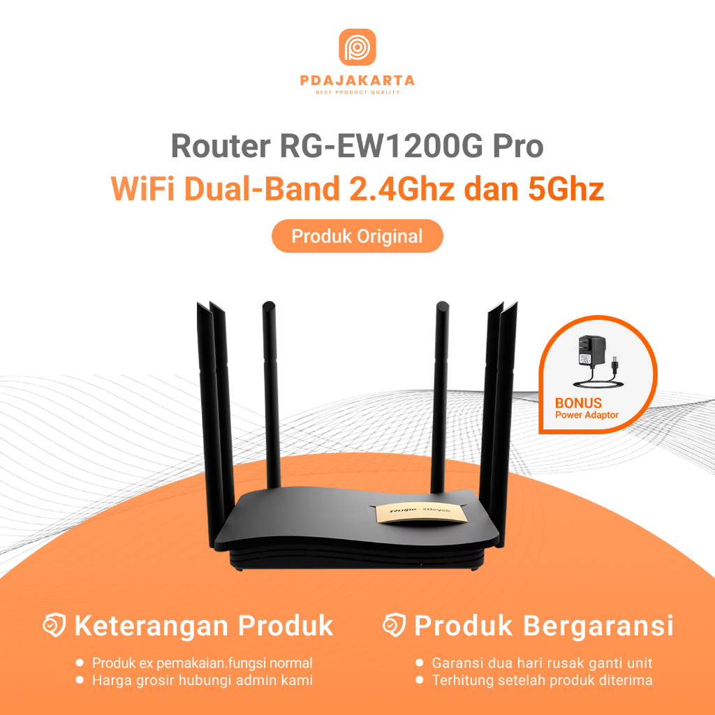 Router Ruijie Reyee RG-EW1200G PRO Dual-Band 2.4Ghz dan 5Ghz | Router Bekas Original Bonus Adaptor