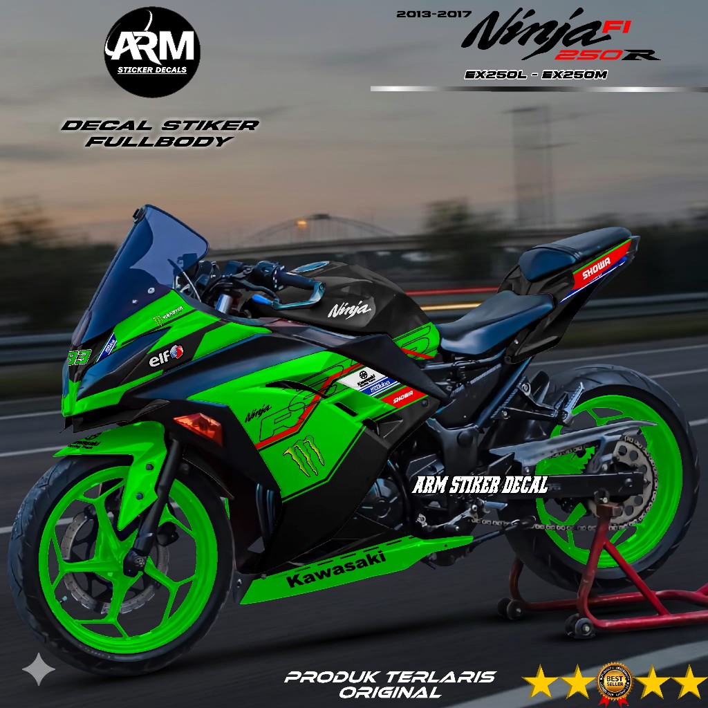 Decal Stiker Ninja 250 FI Fullbody Dekal Sticker Ninja 250 Fi Old 2013 2014 2015 2016 2017 Full Body