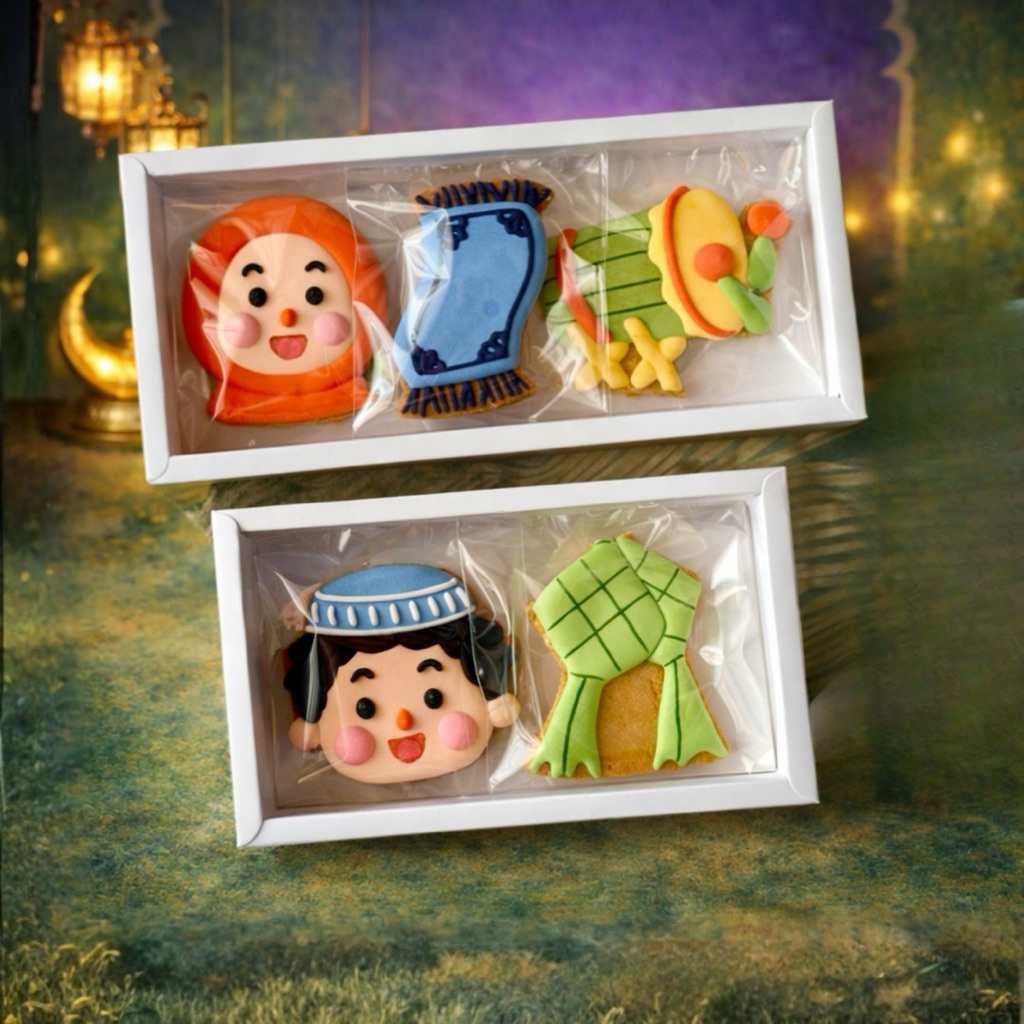 Lebaran Sharing Box Eid Cookies (isi 2-3 cookies) - Kukis Lebaran / Kue Kering Idul Fitri / Icing Co