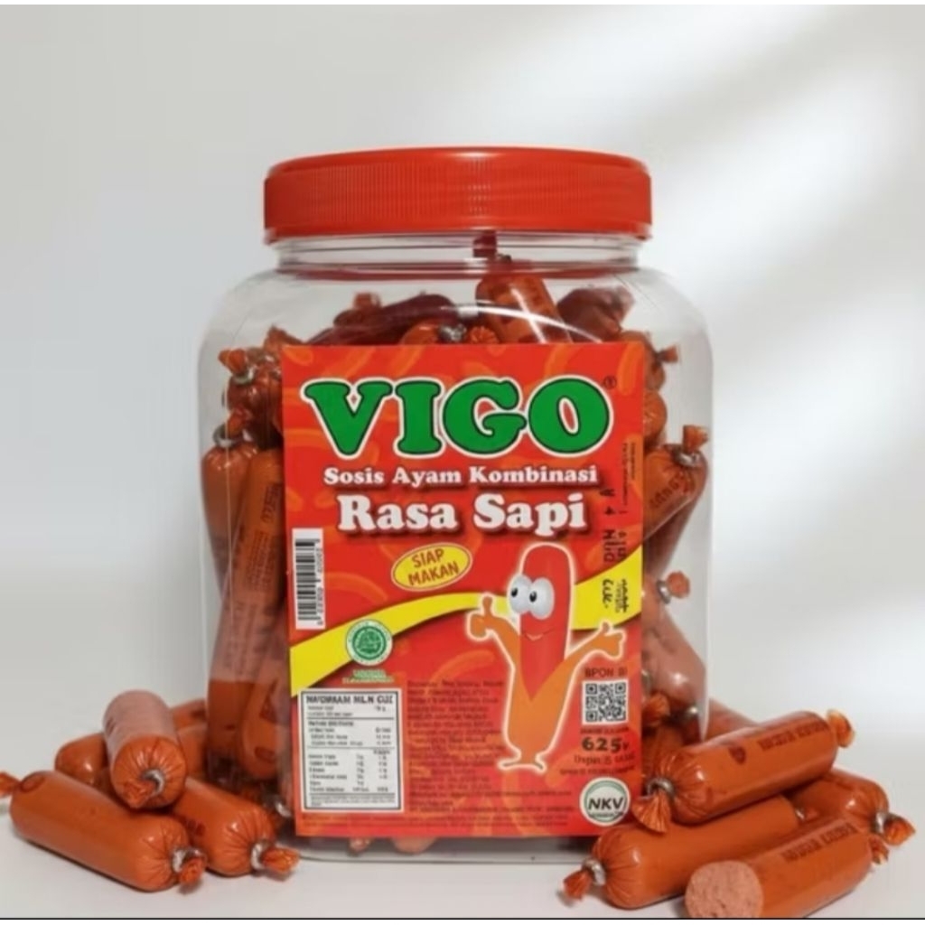 Sosis Vigo toples dan kemasan