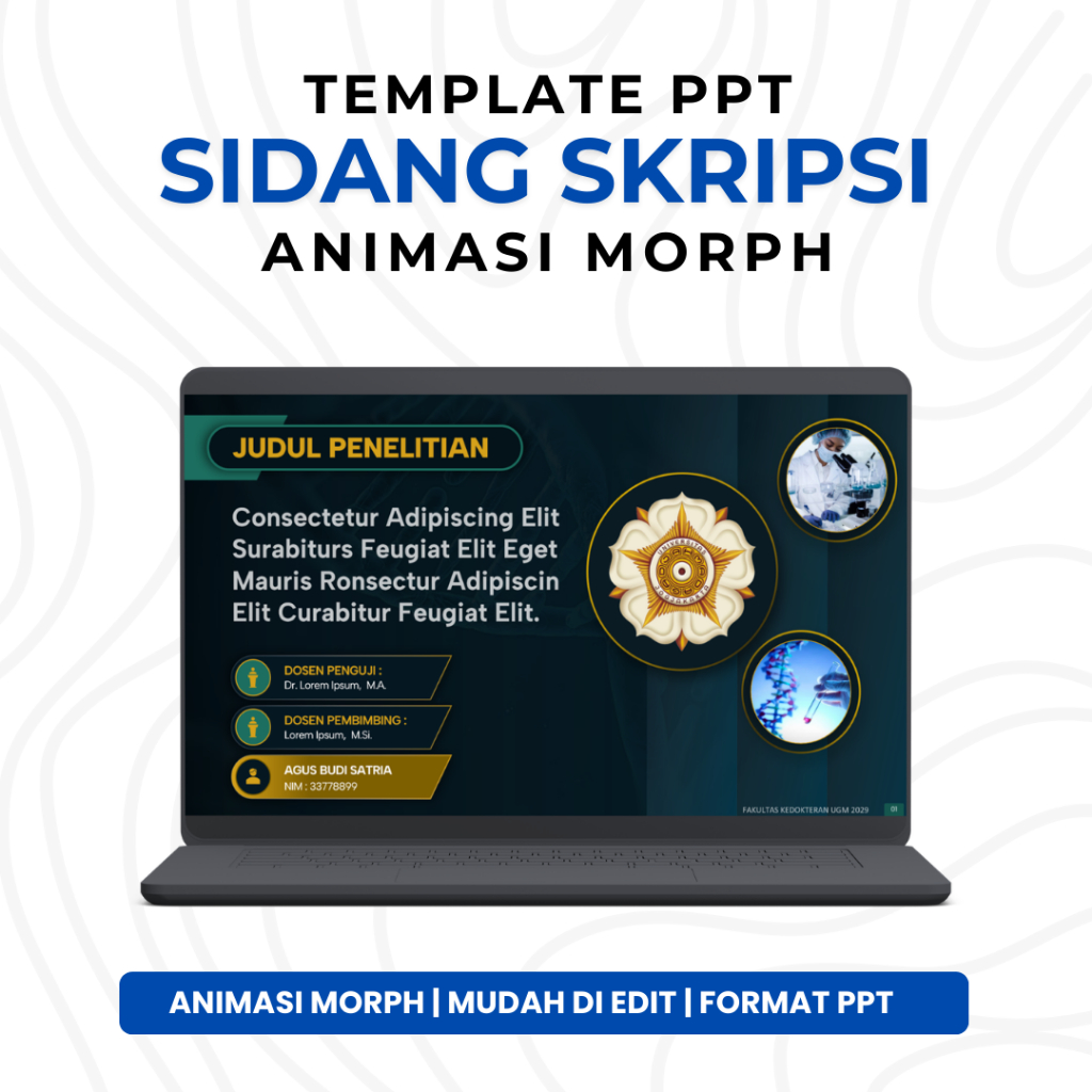 Template PPT Premium - Animasi Morph, Animasi Bergerak untuk Seminar & Sidang | PPT 7