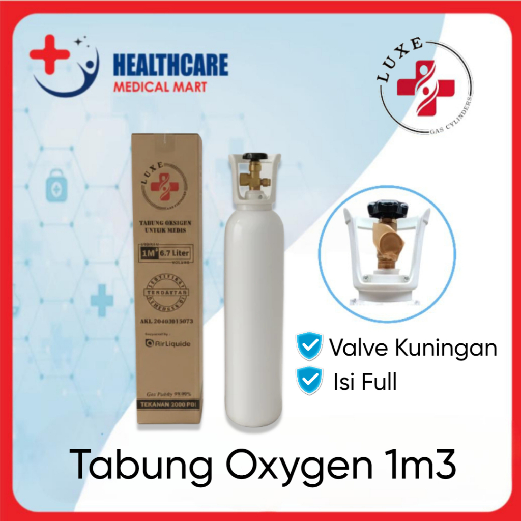 Tabung Oksigen MEDIS 1M3 Pure Air OKSIGEN Medical Grade Isi Full