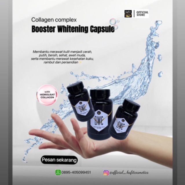 BWC (booster whitening capsule) kapsul pemutih seluruh tubuh.