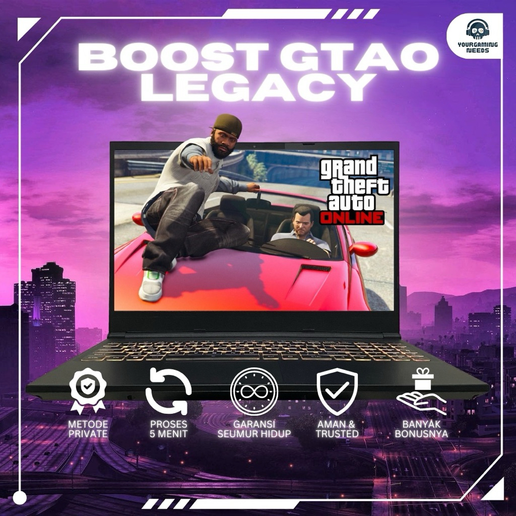 (GARANSI) Uang GTA 5 Online PC Grand Theft Auto V Cash Rank Unlock