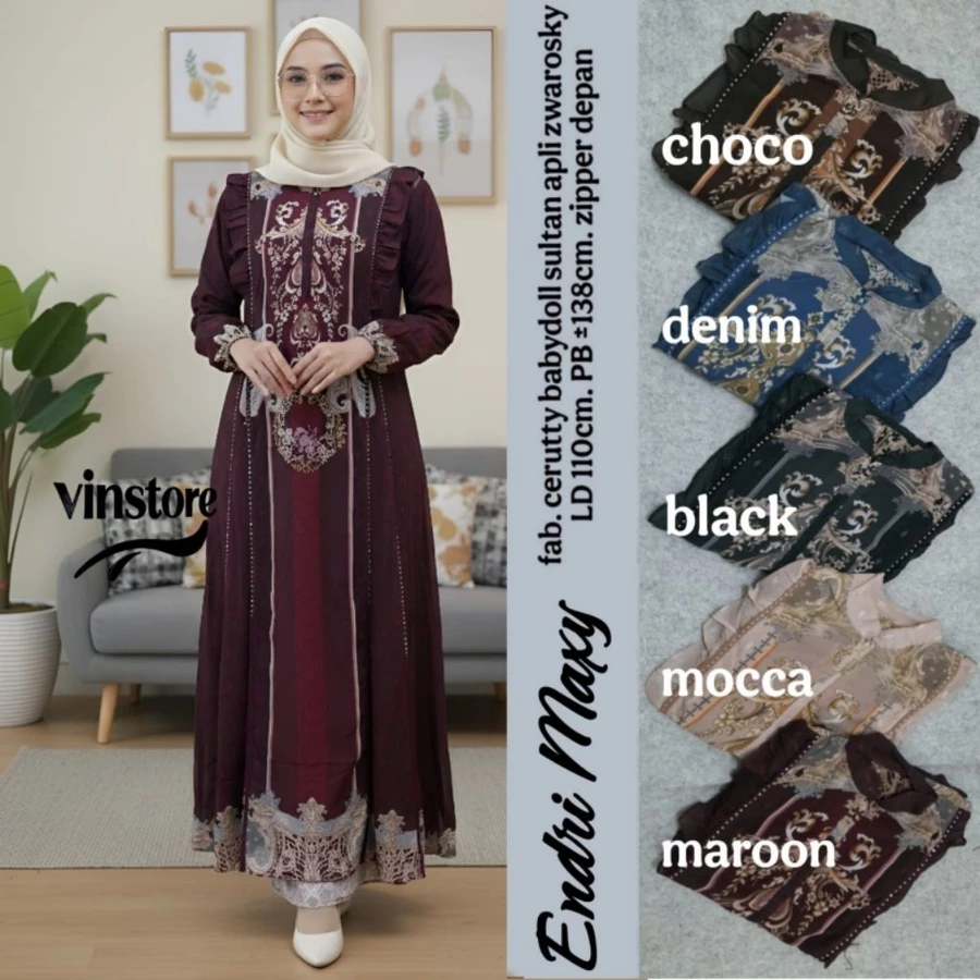 Gamis Lebaran Wanita Terbaru 2026 Baju Pengajian Ibu Pernikahan Set Gamiss Hijab Dres Brokat Muslima
