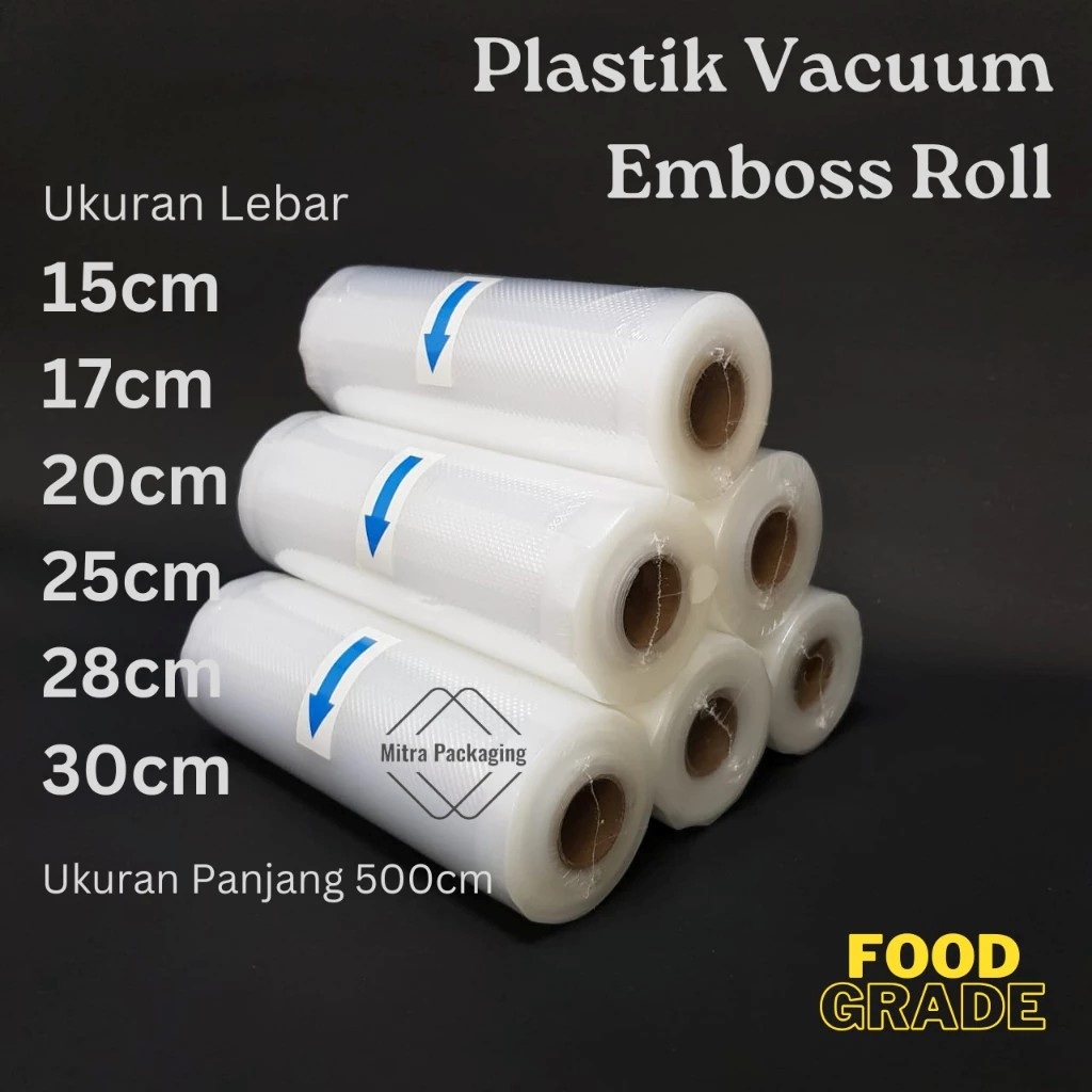 Plastik Vacuum Makanan Roll 5 Meter Emboss - Vacuum bag Roll