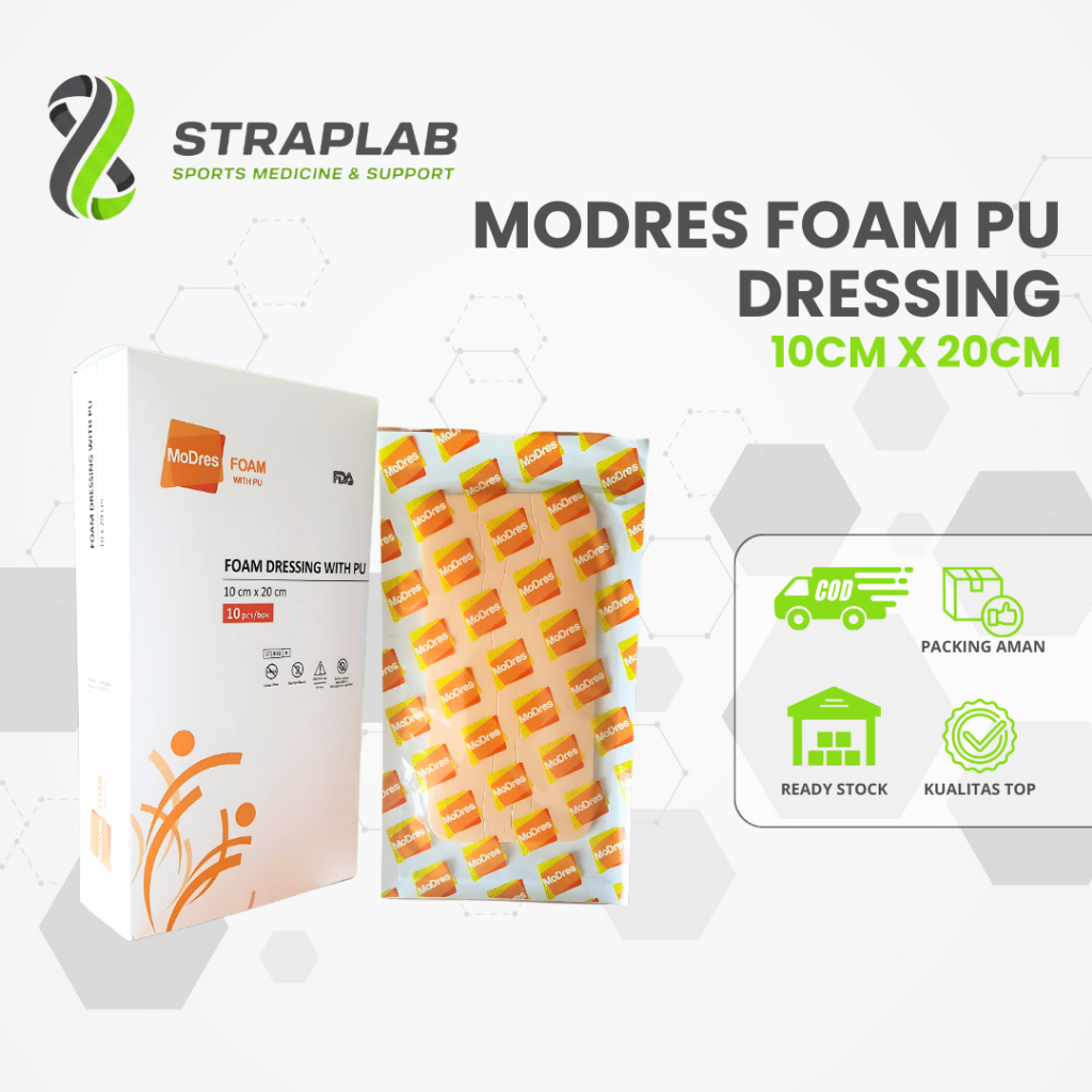 Modres Foam Dressing with PU 10x20 (Harga 1 Box)/Modres/Modres Foam/Modes/Foam Dressing/Plester Luka