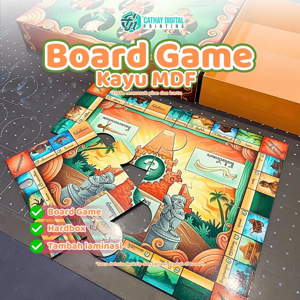 Board game Custom | Cetak Board Game MDF + Box | Puzzle Kayu MDF
