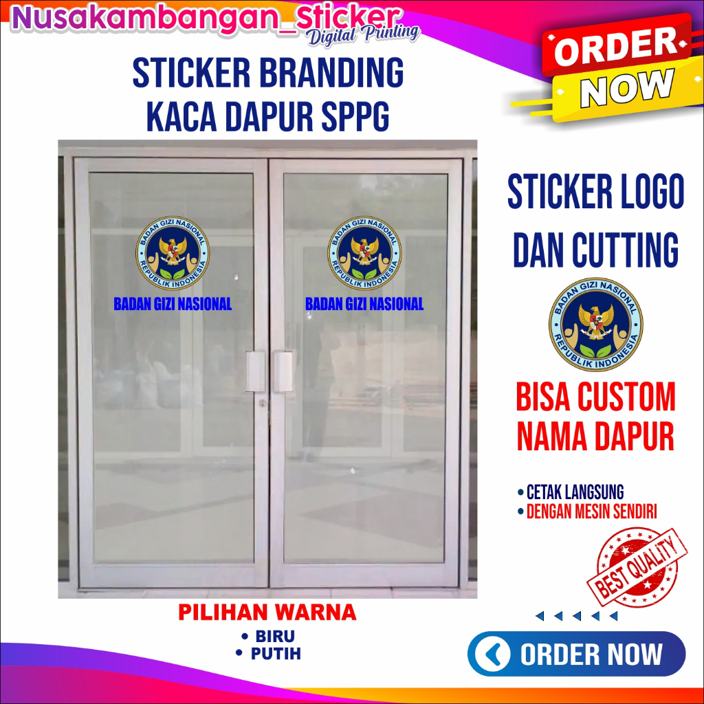 Stiker Pintu Kaca Dapur MBG SPPG / Sticker Pintu Kaca Dapur SPPG / Dapur BGN Termurah