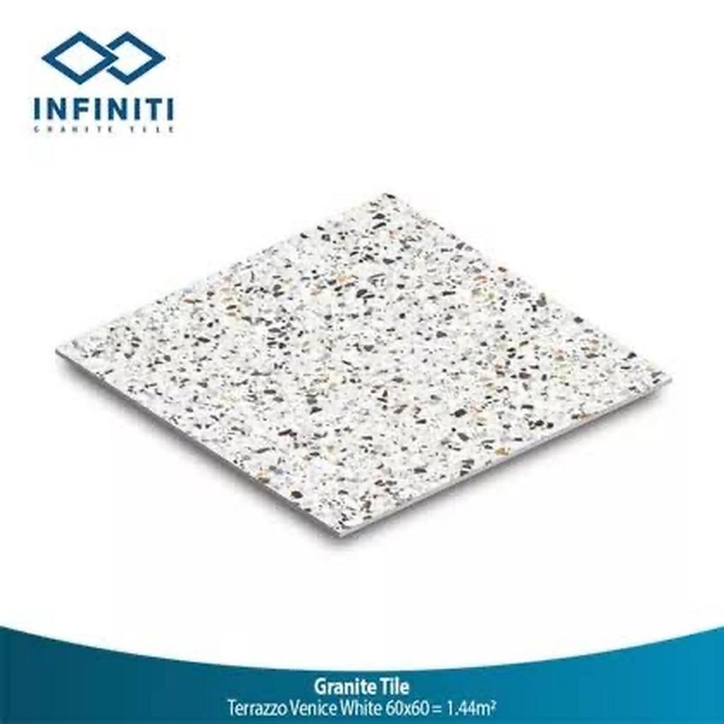 Granit INFINITI Terrazzo Venice White 60x60 – Granit Lantai Premium Motif Terrazzo, Elegan & Tahan L