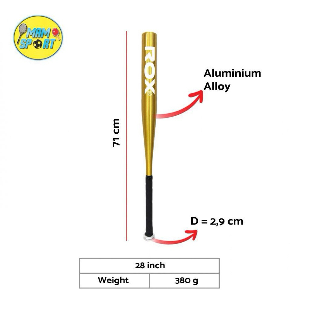 Stick Softball Tongkat Pemukul Softball Alumunium ROX DELUD 28Inch Original