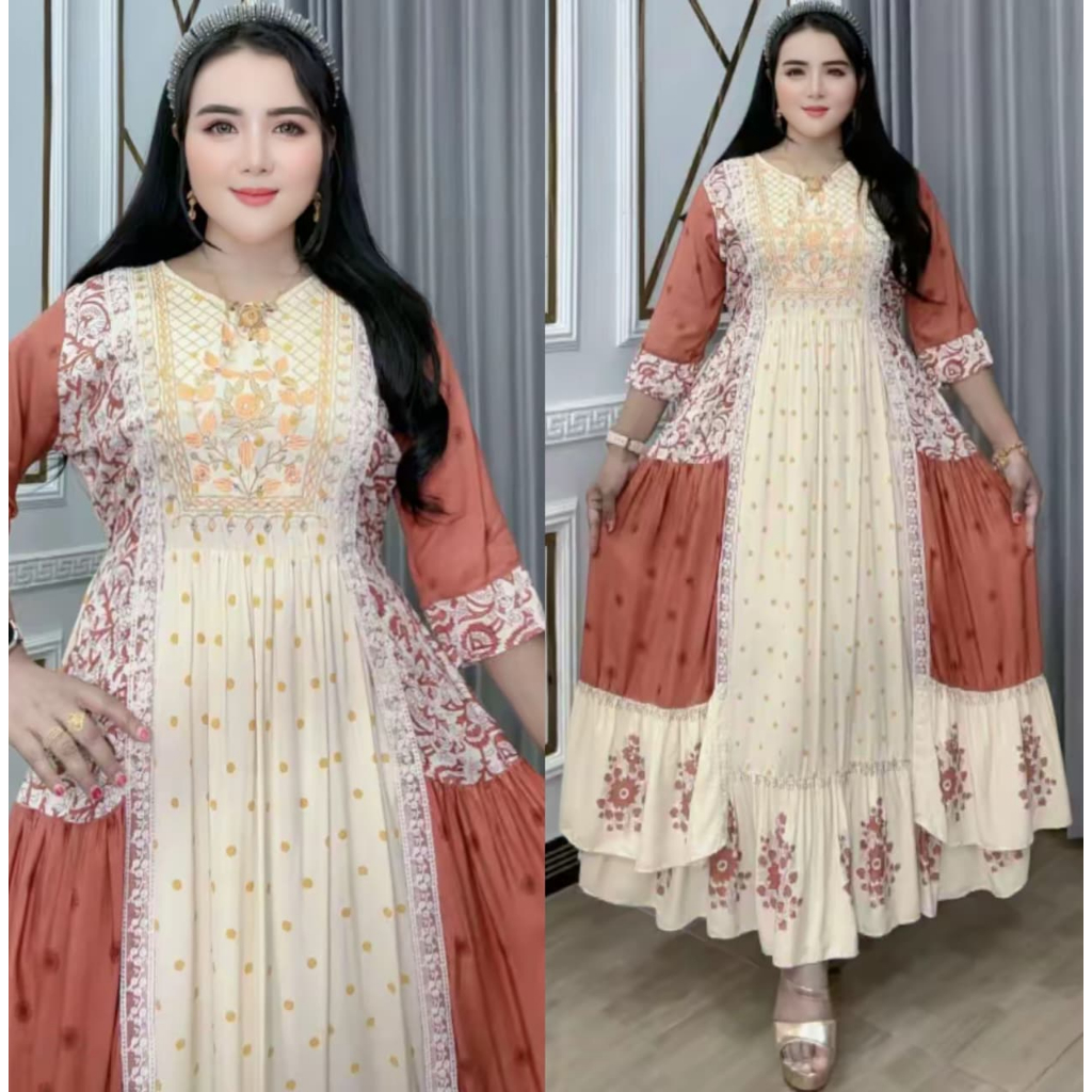Gamis Hindi Guwala Rayon Premiyum Standart & Jumbo All Size