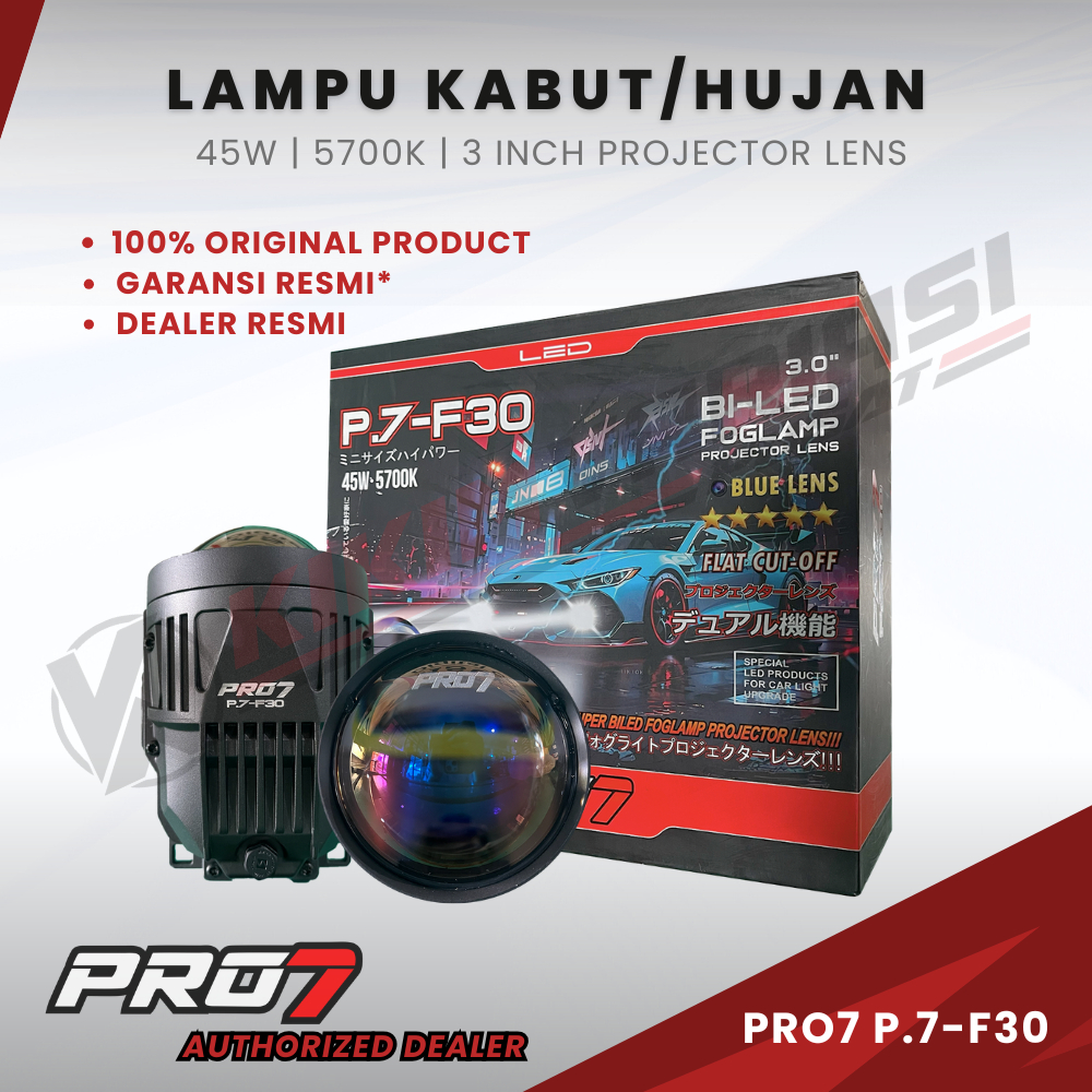 Foglamp Pro 7 F30 / P.7-F30 Lampu Mobil Projie Biled Cuaca Hujan Kabut | Kikim Variasi Pusat