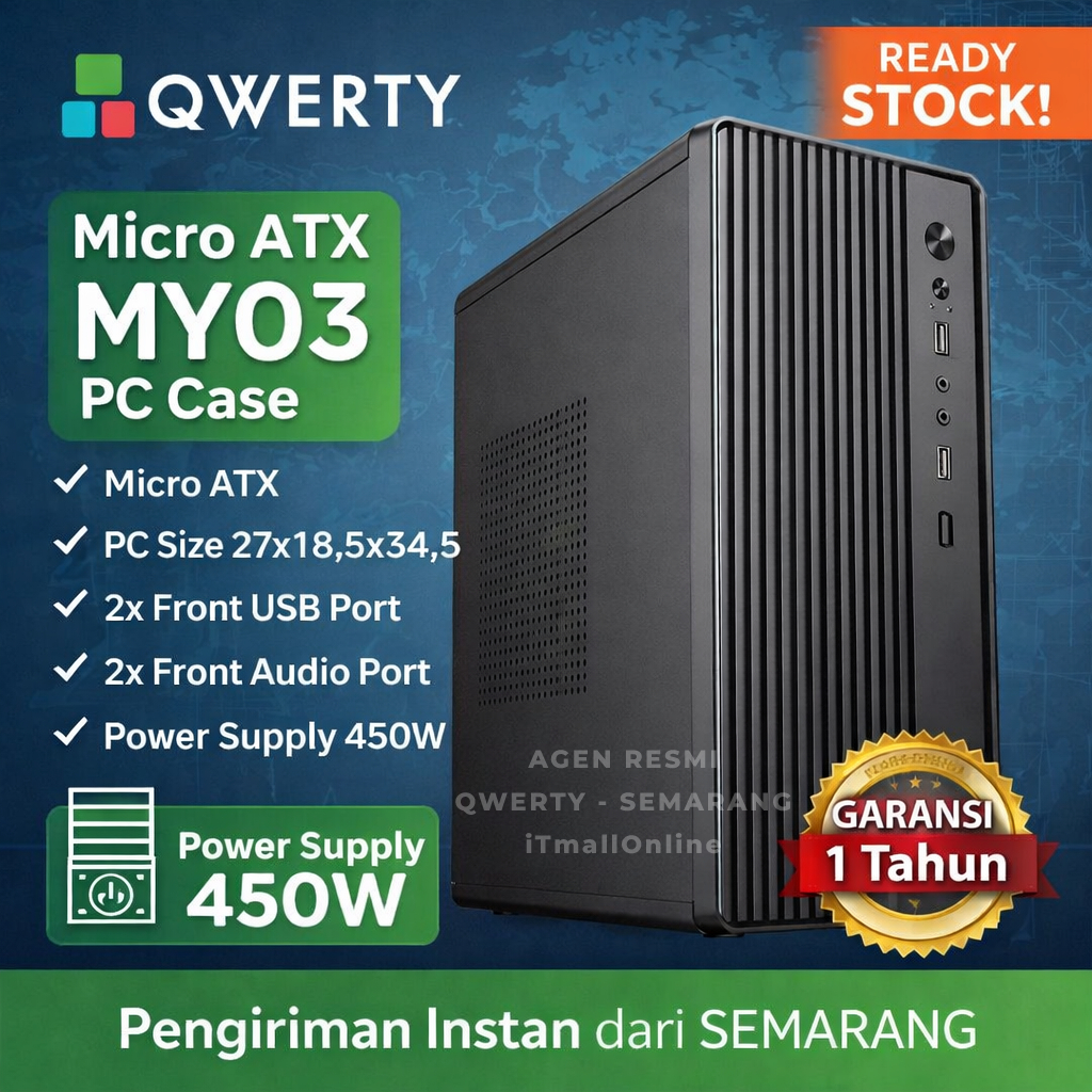 Casing pc power supply casing pc office matx dengan psu | casing pc office mini with psu QWERTY MY03