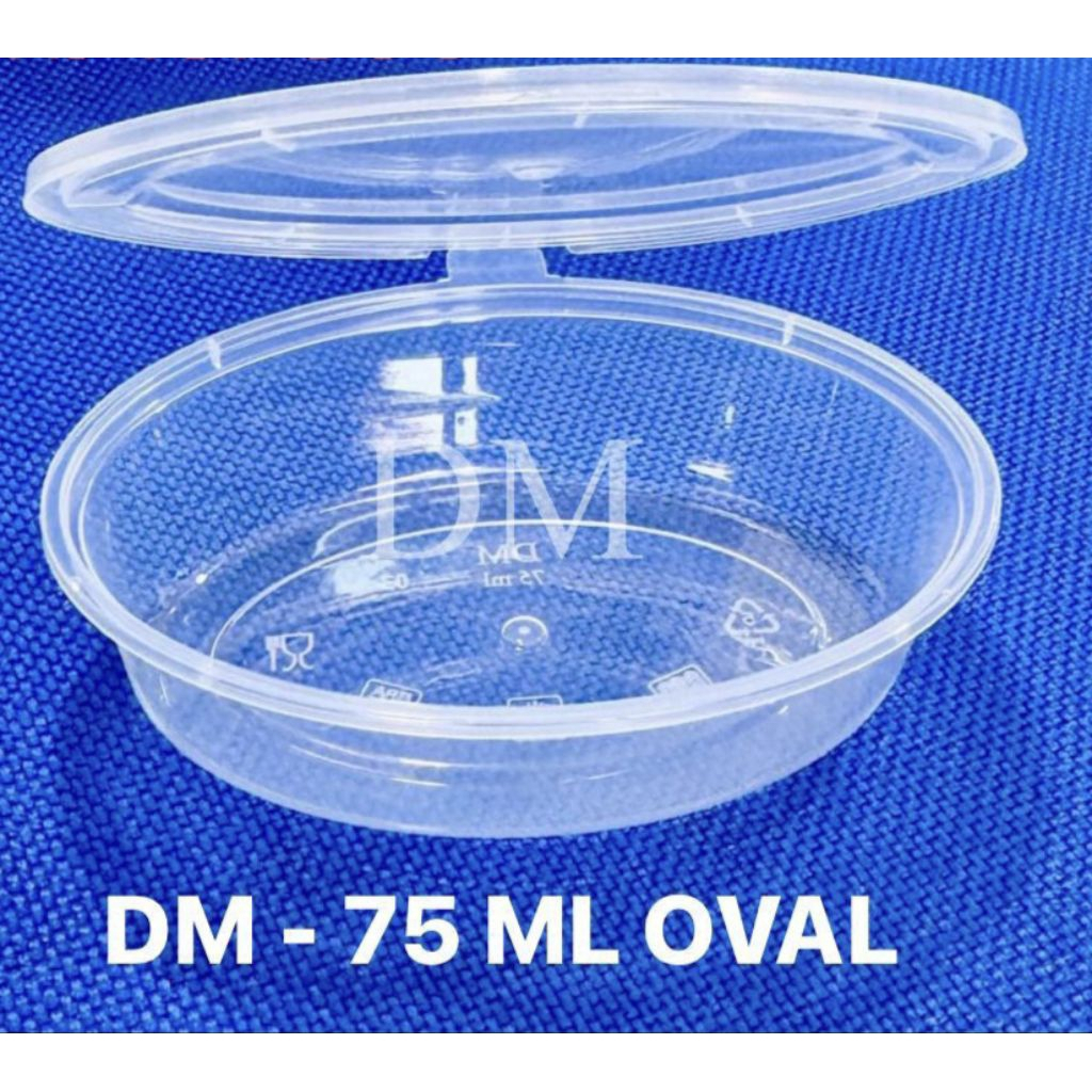 Thinwall Sauce Cup 75ml 50pcs Tutup Sambung DM Cup Saos 100 ml Oval Merk DM Cup Saos 100-2 DM Cup Sa