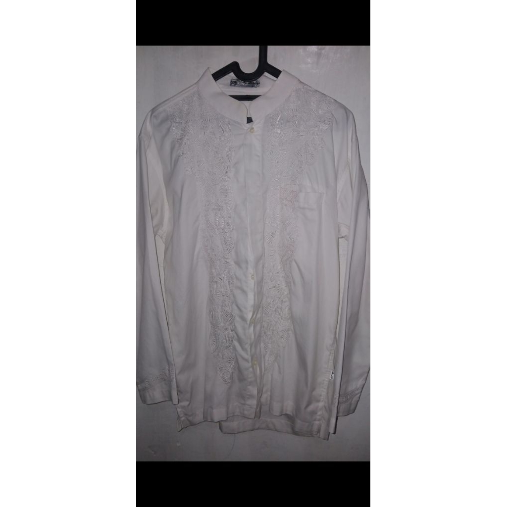 PRELOVED DL Busana Muslim Original Baju Koko Pria Putih Bordir