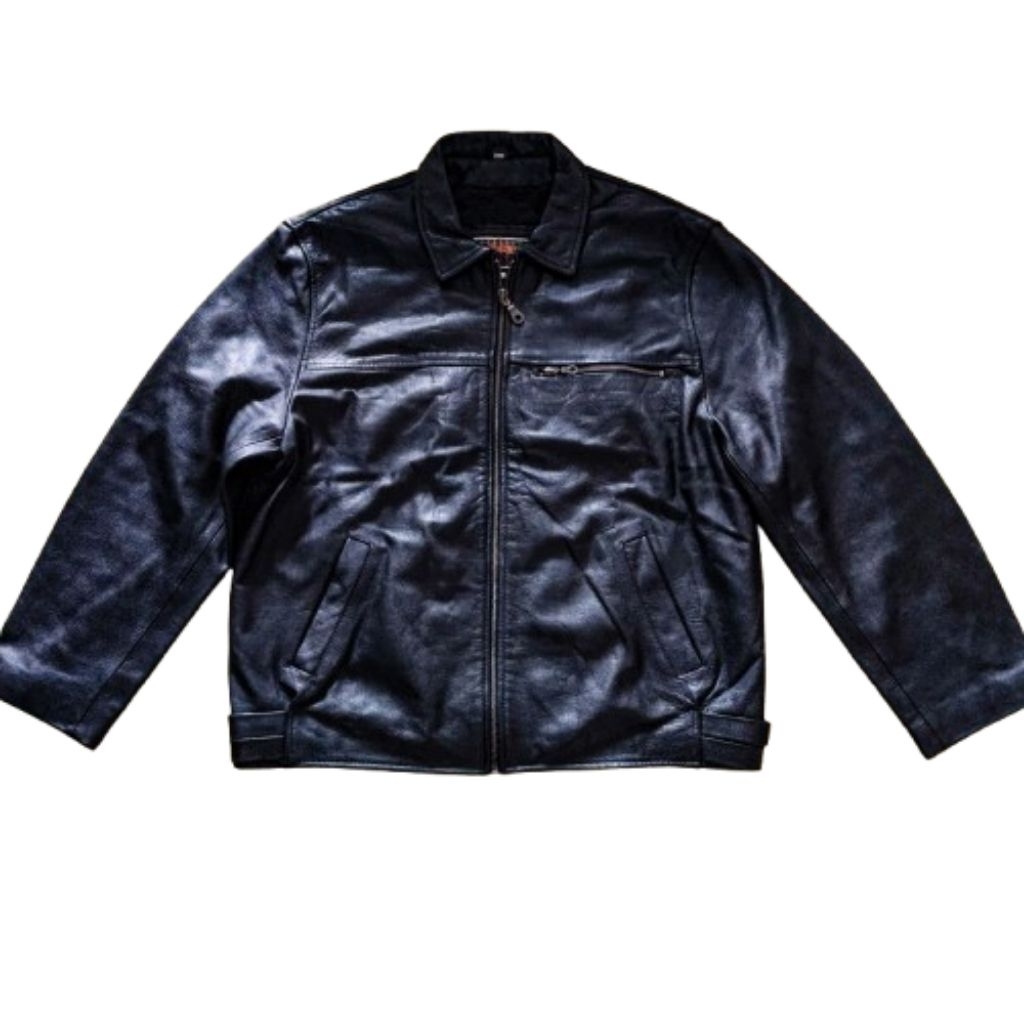 DETROIT JACKET LEATHER WORK JACKET JAKET KERAH DAUN DETROIT