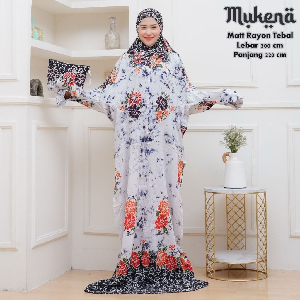 Ummah - Rukuh - Mukena Lajuran Rayon Baru New Arrival Batik Cap Malaman Motif Exlusive