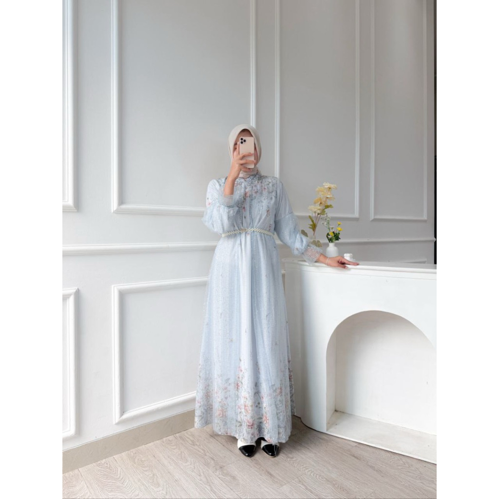 RAVINA MAXI DRESS LEBARAN GAMIS LEBARAN DRESS MUSLIMAH PANJANG GAMIS KONDANGAN BAJU LEBARAN MURAH BI