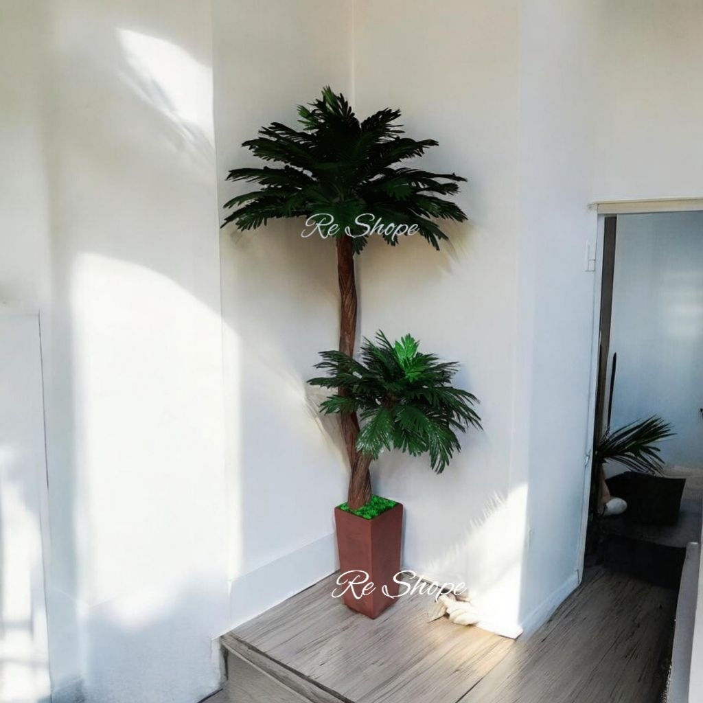 POHON hias palem tinggi 2mtr CABANG 2 /pohon palem bunga plastik/pohon hias kurma/pohon kurma bunga 