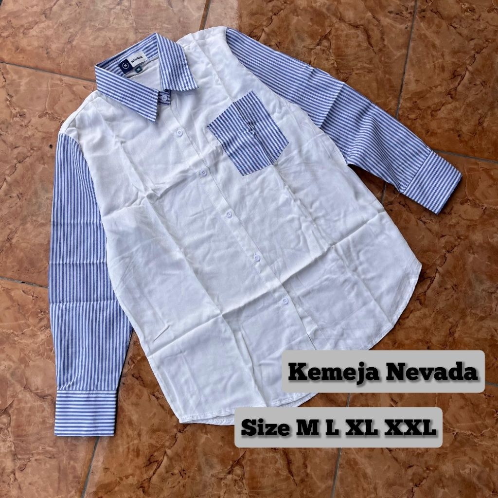 kemeja lengan panjang /Nevada/kemeja wanita