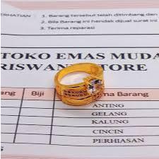 cincin emas murni 18 karat 1 gram